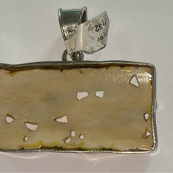 Vintage Sterling Silver Ivory Pendant - Picture 9 of 10